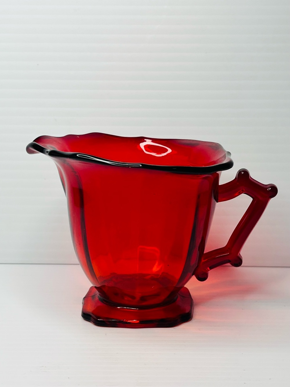 Vintage Imperial Glass Hazen pattern ruby red creamer